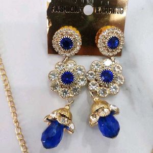 Royal Bkue Jewellery Set For Womens