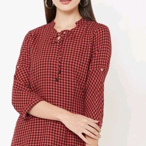 Kraus Red And Black Check Top Shirt Style