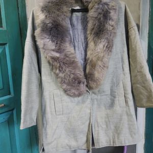 Fur Coat Free Size Dropped Shoulder