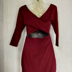 Maroon Bodycon Dress