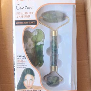 Unused Green Quartz Facial Roller And Massager