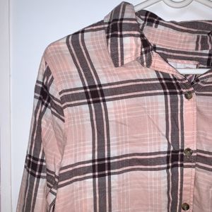 oversized pink and grey checkered shirt