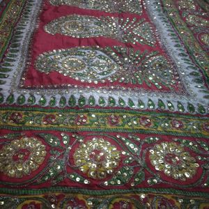 Old Vintage Silk Full Hand Work Saree