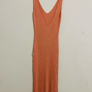 Sexy Resort Wear Peach Bodycon Dress