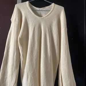 Cream Long Woollen sweater