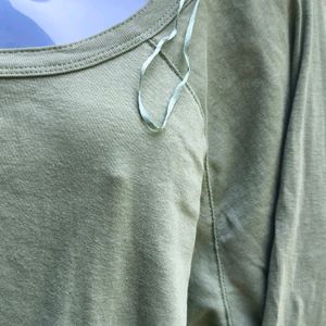 CUTE LIGHT OLIVE COLOUR BAGGY TOP