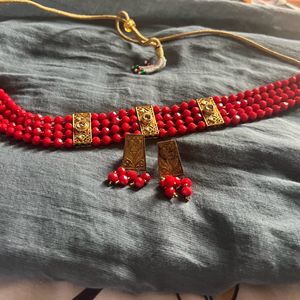 Beautiful Red Choker Set