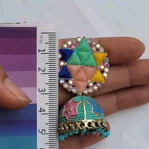 2 Jhumka Set Multicolor