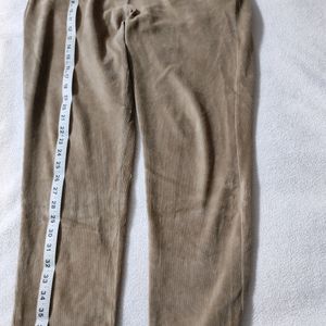 Go Colors Corduroy Beige Stretch Trousers