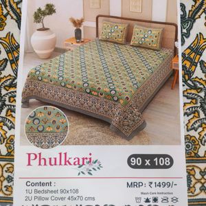 Phulkari Cotton Bedsheet Of Trending Design