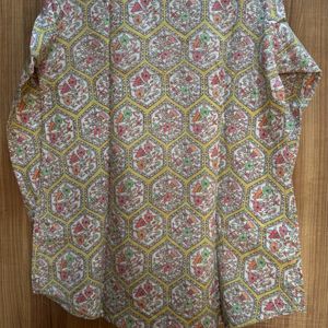 Multicolour Stylish Pattern Chinese Collar Tunic