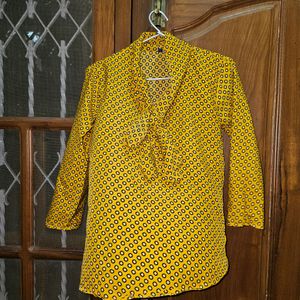 Mustard Yellow Formal Tie Up Top