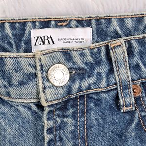 Zara Ripped Wide Leg Jeans