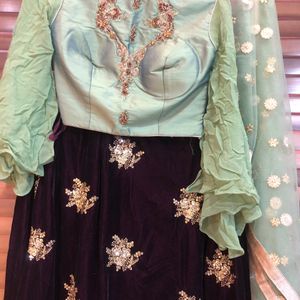 Crop Top Skirt With Dupatta