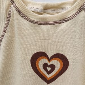 Heart Print Y2k Top