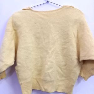 Active Wear Yellow Woolen Top