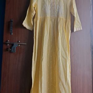 Avasaa Yellow Cotton Dress For Summer