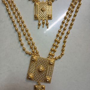 golden double necklace