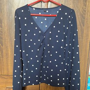 Navy Blue Polka Dot Top By ONLY - Check It Out