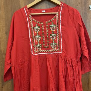 4XL Embroidery Kurta For Women