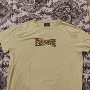 Lime Green Printed Tshirt For Men