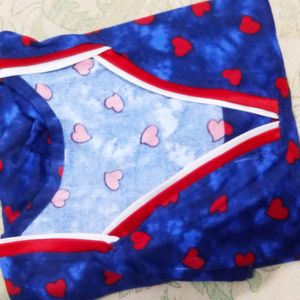 Beautiful Blue Heart'Printed Nighty.