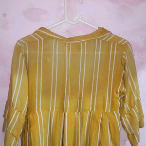 Empire Waist Womens Tops Brand Zara Mustard Color