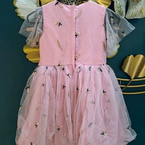 girls pink frock without any color/fabric defect