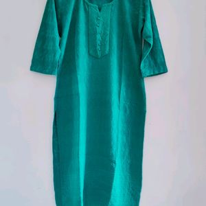 Sea Green Chikan Embroidery Kurta