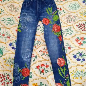 Floral Fit Jeans Like Jeggings