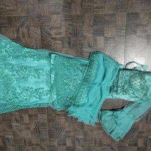 Teal Color Lengha