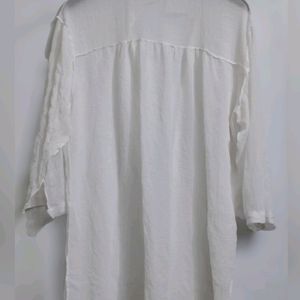 White Button Front Shirt Dress (Women)