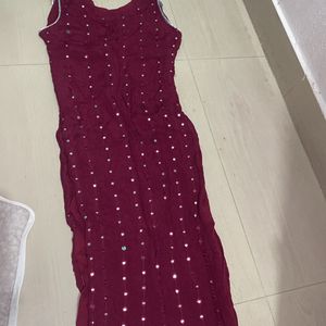 🔥Super Deal🔥Pretty Wine Kurti❤️