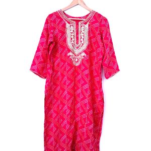 Pink Printed Kurta (Women's)