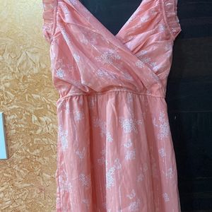 Beautiful Peach Color Short Dress