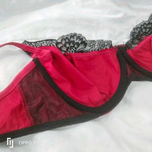 Maroon Satin Bra