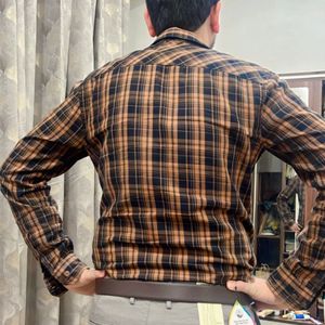 Brown Check Mens Shirt