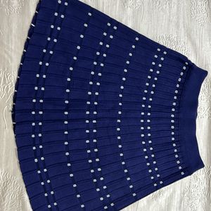 Navy Blue Woollen Skirt