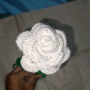 Crochet White Rose