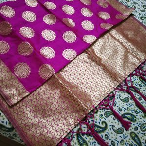 Magenta Pink Banarasi Dupatta