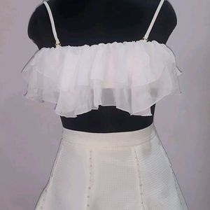 White Frills Padded Bralette