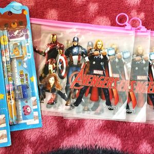 (4)Avengers Kids Pouch, (2)Stationary Set