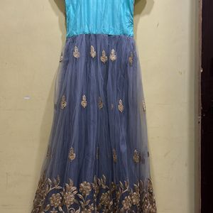 Ethnic Long Gown Grey Colour Size S