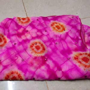 pink And Orange Saree With Blouse