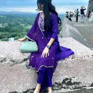 NEW PURPLE KURTA SET FOR WOMEN