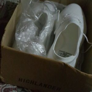 Highlander White Sneakers Slip On Knitted