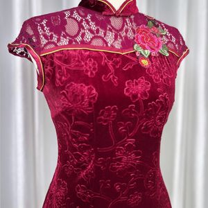 Korean Oriental Velvet Dress