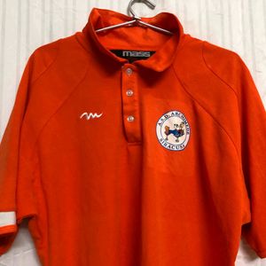 Mass Orange Polo Neck T Shirt