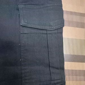 Black Cargo Style Jeans