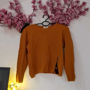 Orange Button Sweater